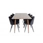 Polar Dining Table 180 cm - Walnut top - Walnut Legs, Velvet Dining Chair - Black / Black_6