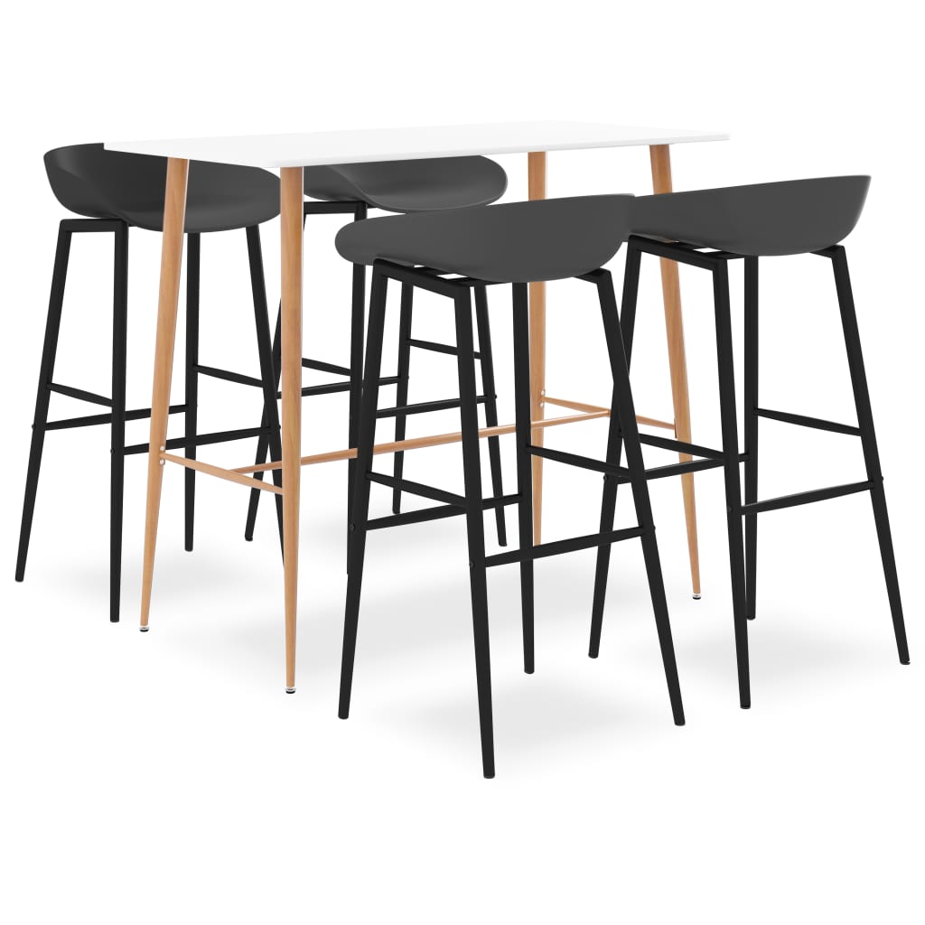  Bargrupp 5 delar vit och grå