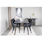 Dipp Dining Table - 180*90cm - Black Veneer / all black legs , Comfort Dining Chair - Black / Black_4