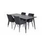 Dipp Dining Table - 180*90cm - Black Veneer / all black legs , Comfort Dining Chair - Black / Black_4