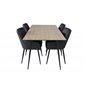 Silar Dining Table - 180 cm - "Wood Look"  Melamine / Black Legs, Comfort Dining Chair - Black / Black_4