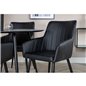 Silar Dining Table - Round 100  cm - Black Melamine / Black Legs, Comfort Dining Chair - Black / Black_4