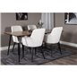 Silar Dining Table - 180 cm - "Wood Look"  Melamine / Black Legs, Comfort Dining Chair - Beige / Black_4