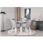 Plaza Round Table 100 cm - White top / White Legs, Comfort Dining Chair - Grey / White_4