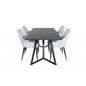 Marina Dining Table - Black top / Black Legs , Comfort Dining Chair - Grey / Black _4