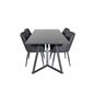 Marina Dining Table - Black top / Black Legs , Comfort Dining Chair - Black / Black_4