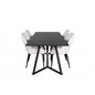 Marina Dining Table - Black top / Black Legs , Comfort Dining Chair - Beige / Black_4