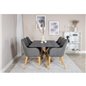 Piazza Dining Table - 180*90*75 - Spraystone / Oak, Comfort Dining Chair - Dark Grey / Oak_6