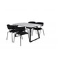 Estelle Dining Table 140*90 - White / Black, Arrow armchair - Black Legs - Black Velvet_4