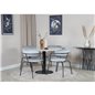 Estelle Round Dining Table ø106 H75 - White / Black, Arrow armchair - Black Legs - Grey Velvet_4