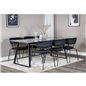 Estelle Dining Table 200*90*H76 - Black / Black, Arrow armchair - Black Legs - Black Velvet_6