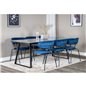 Estelle Dining Table 200*90*H76 - Black / Black, Arrow armchair - Black Legs - Blue Velvet_6