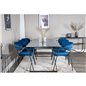 Estelle Dining Table 200*90*H76 - Black / Black, Arrow armchair - Black Legs - Blue Velvet_6