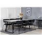 Estelle Dining Table 200*90*H76 - White / Black, Arrow armchair - Black Legs - Black Velvet_6