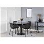 Estelle Round Dining Table ø106 H75 - Black / Black, Comfort Plastic Dining Chair - Black Legs -Black Plastic_4