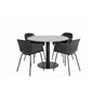 Estelle Round Dining Table ø106 H75 - Black / Black, Comfort Plastic Dining Chair - Black Legs -Black Plastic_4