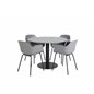 Estelle Round Dining Table ø106 H75 - Black / Black, Comfort Plastic Dining Chair - Black Legs - Grey Plastic_4