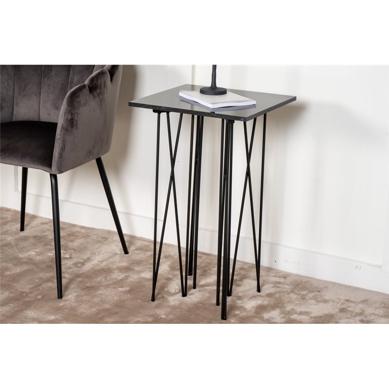 Stone - Side Table Square 40*40 - Artifical Stone / Black