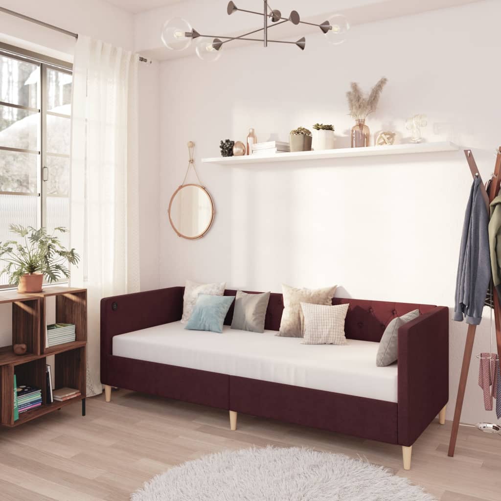  Dagbädd med USB lila tyg 90x200 cm