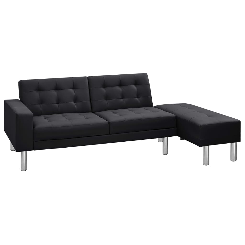  Bäddsoffa konstläder svart