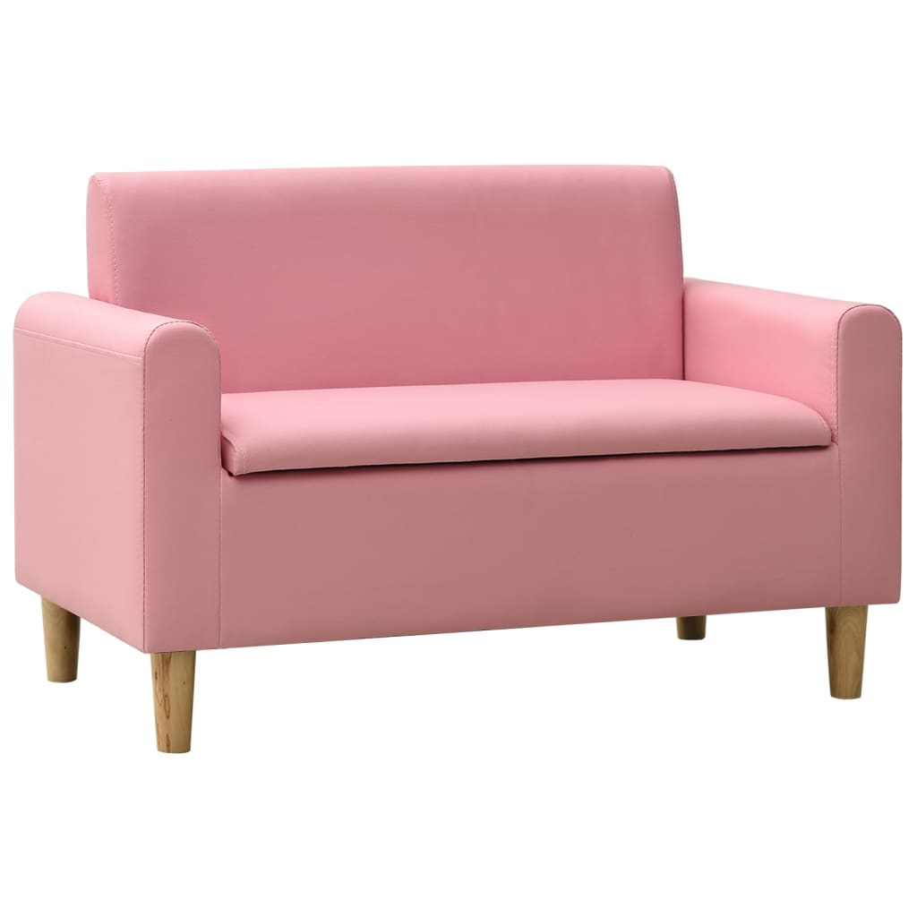  Barnsoffa 2-sits rosa konstläder