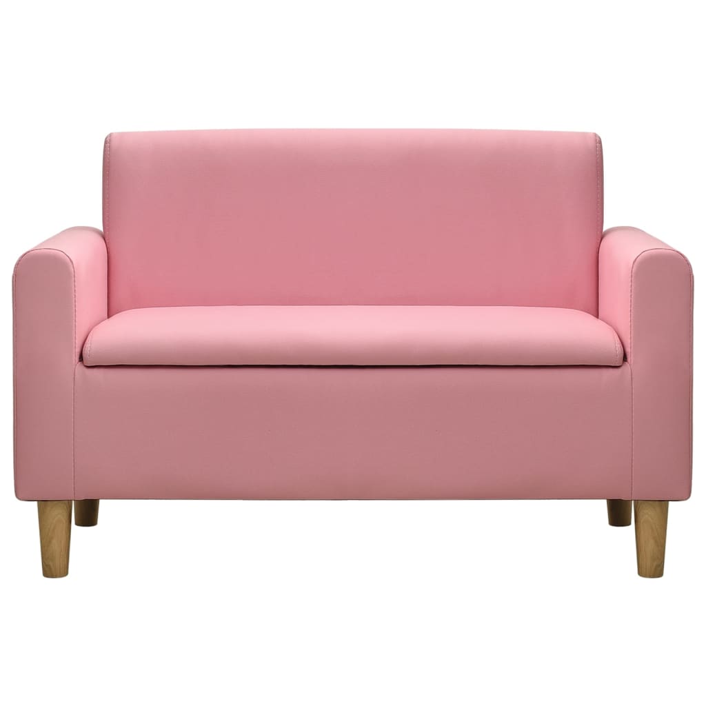  Barnsoffa 2-sits rosa konstläder