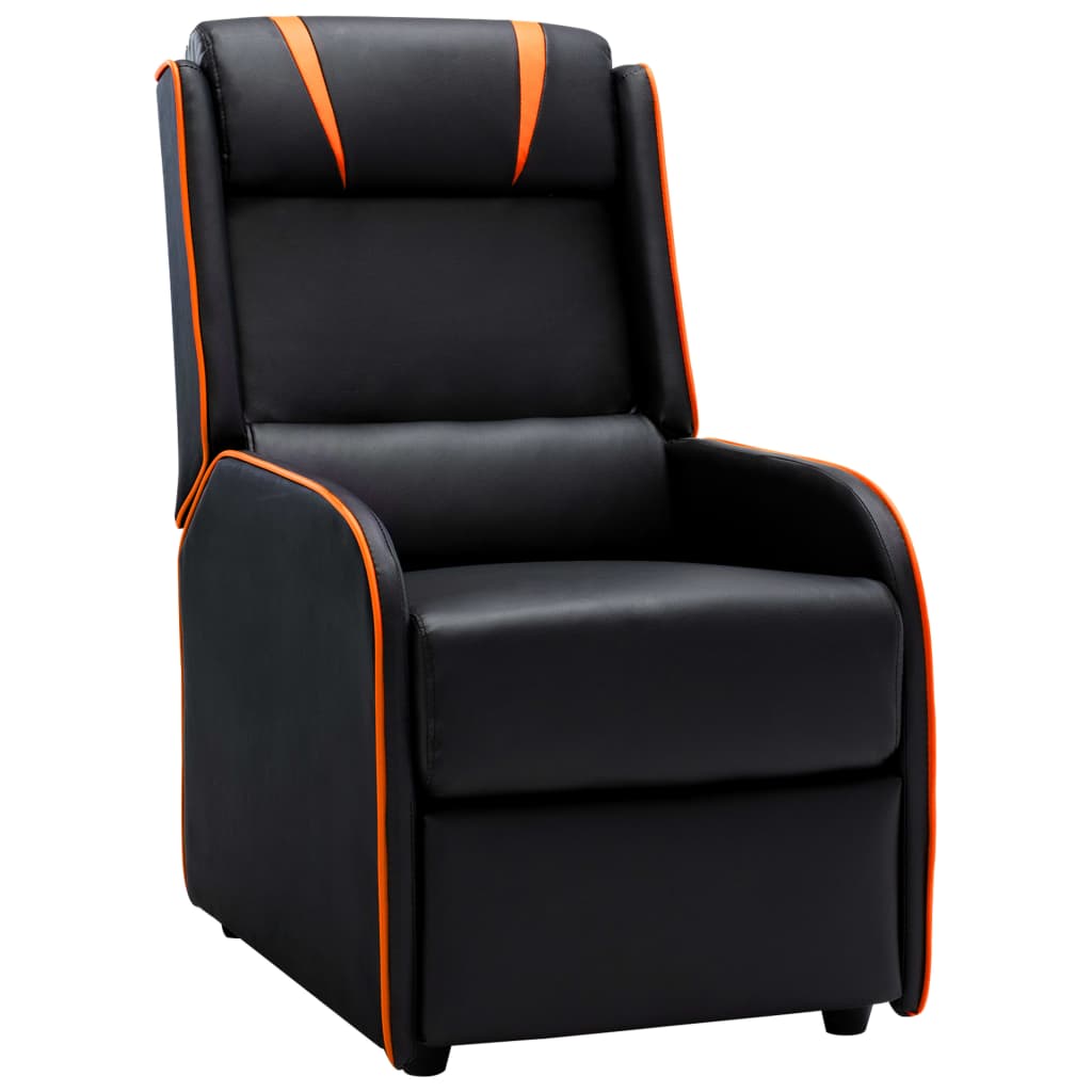  Reclinerfåtölj svart och orange konstläder