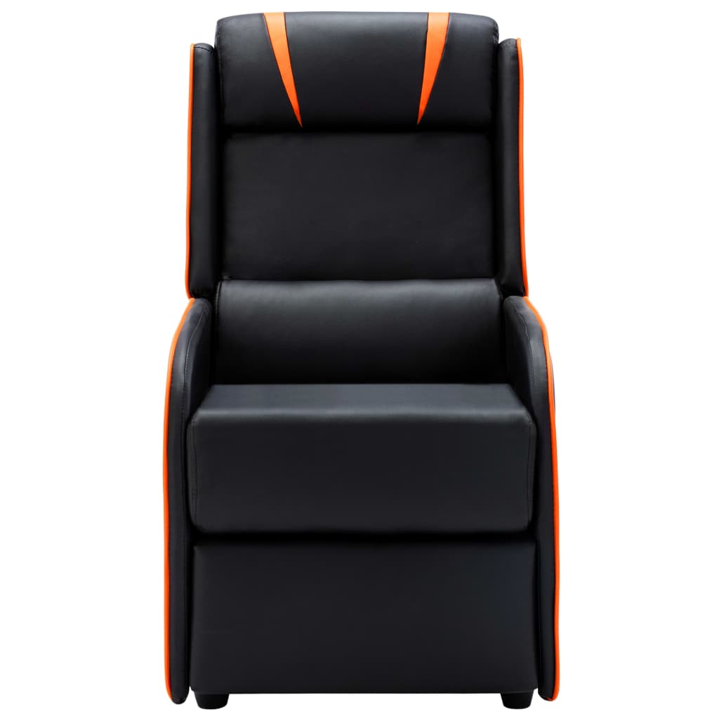  Reclinerfåtölj svart och orange konstläder