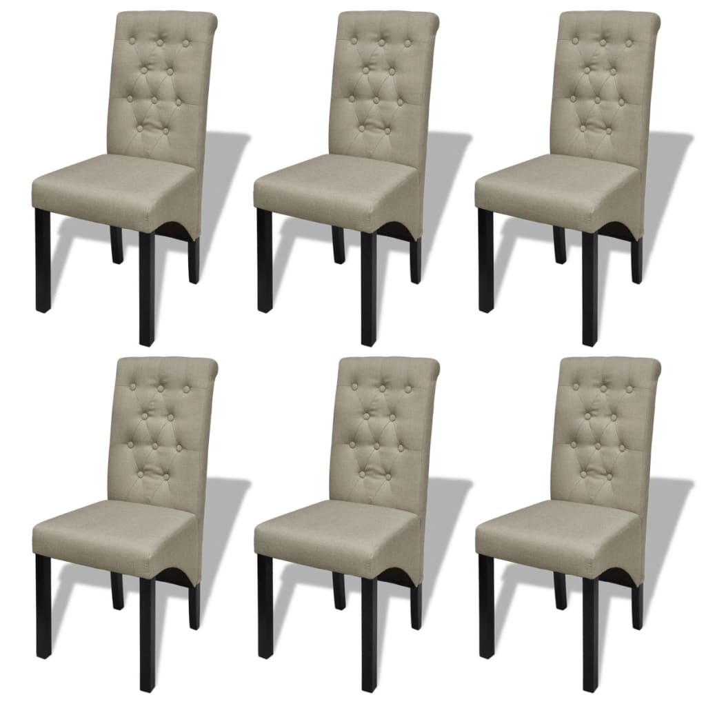  Matstolar 6 st beige tyg