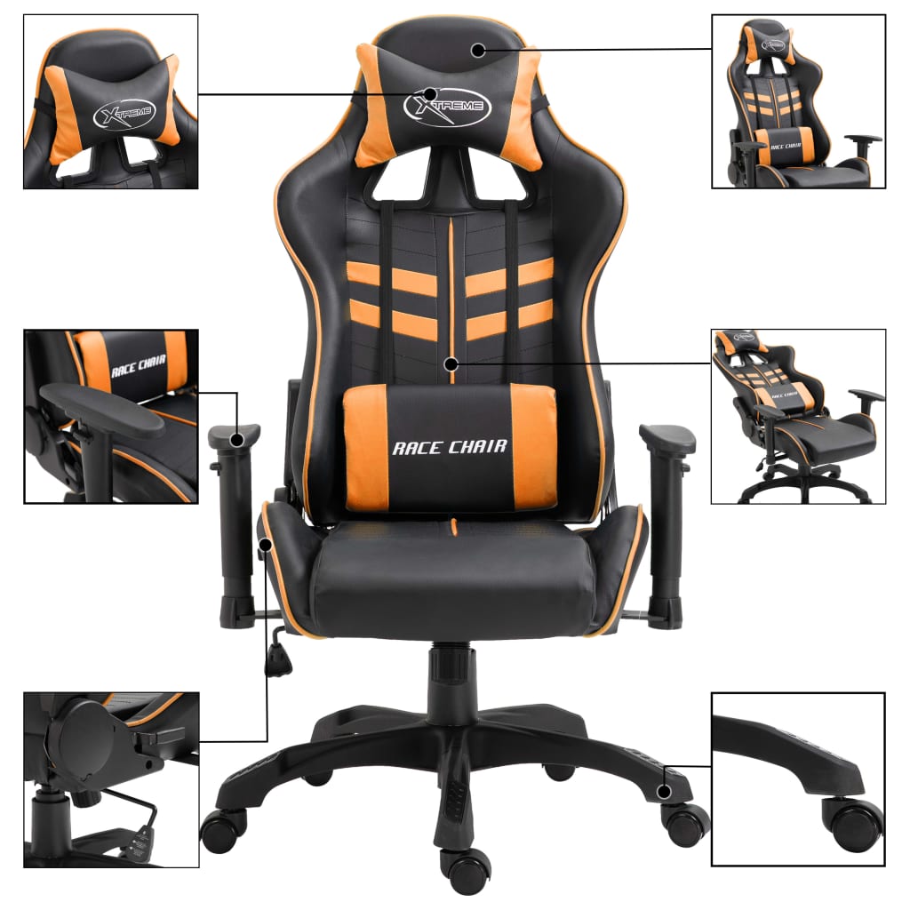  Gamingstol orange konstläder