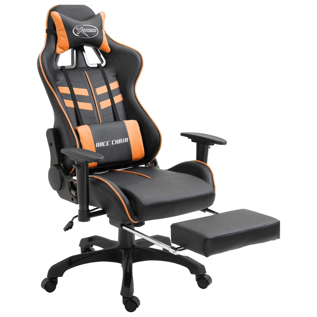  Gamingstol med fotstöd orange konstläder