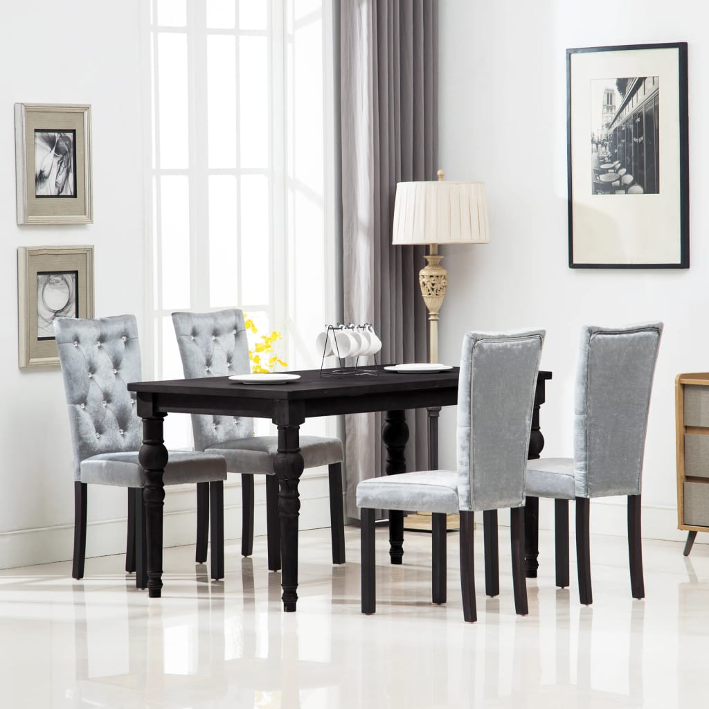  Matstolar 4 st silver sammet