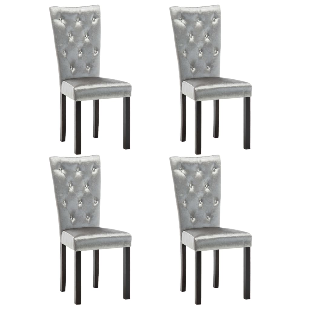  Matstolar 4 st silver sammet