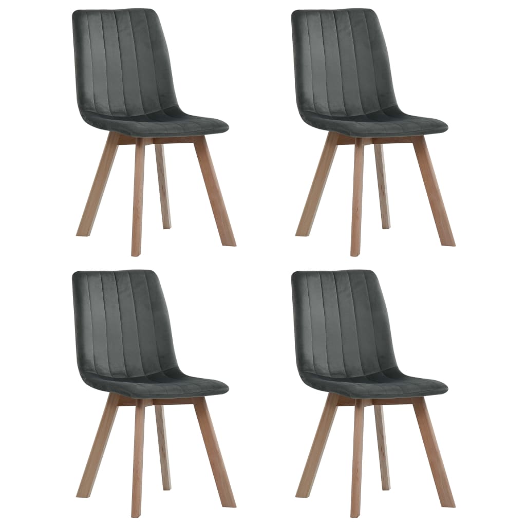  Matstolar 4 st grå sammet