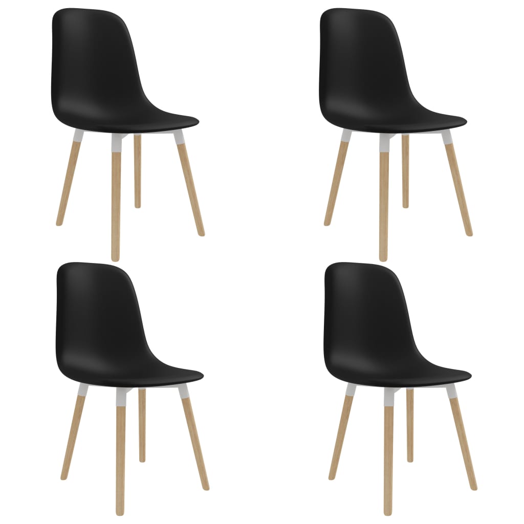  Matstolar 4 st svart plast