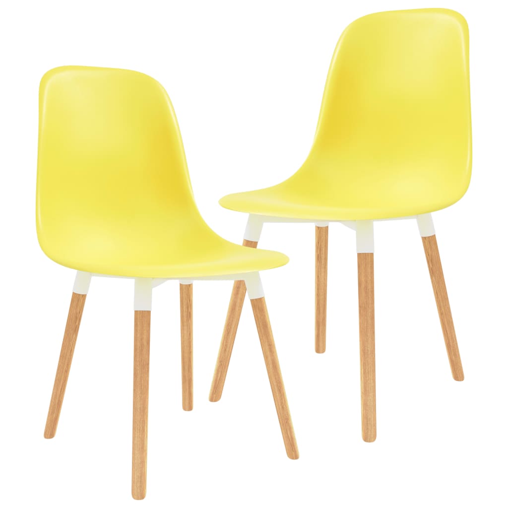  Matstolar 2 st gul plast
