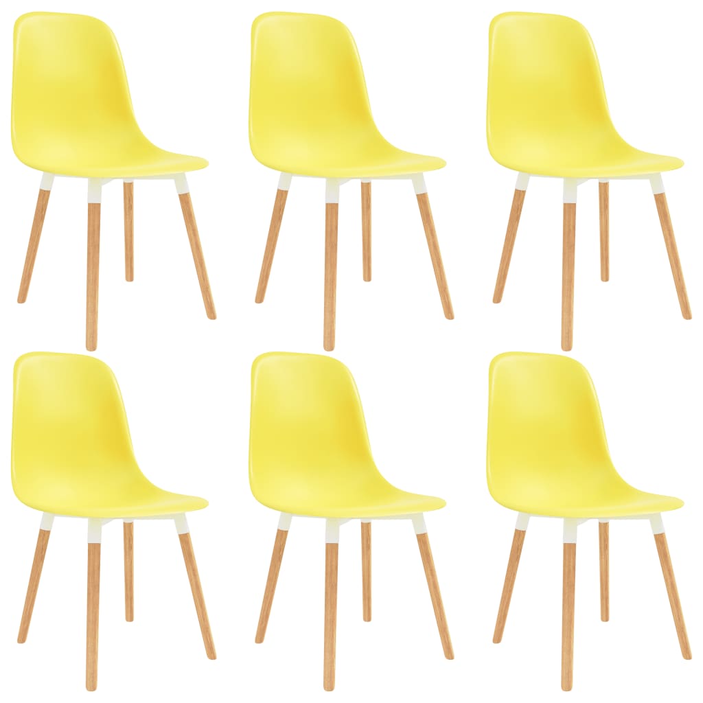  Matstolar 6 st gul plast
