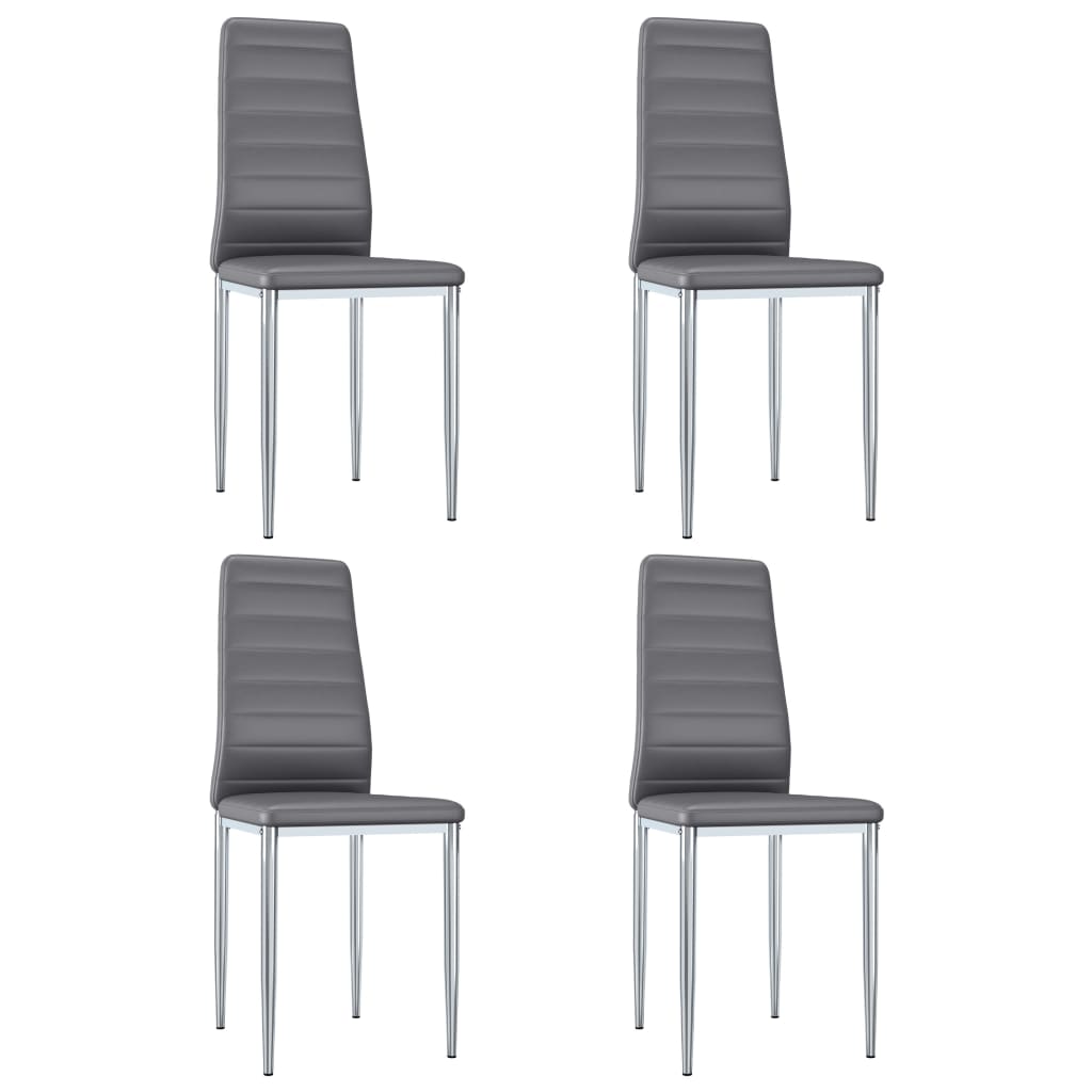  Matstolar 4 st grå konstläder