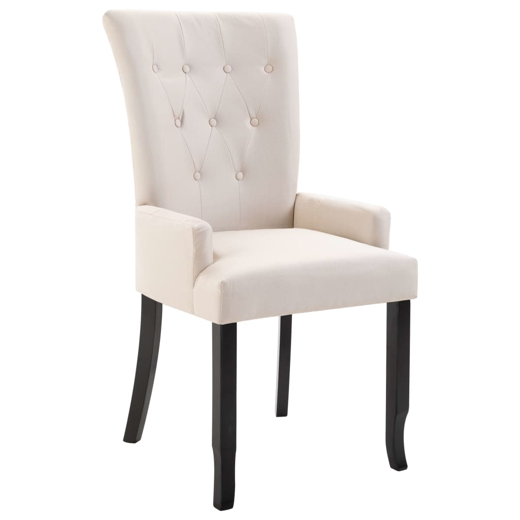  Matstol med armstöd beige tyg