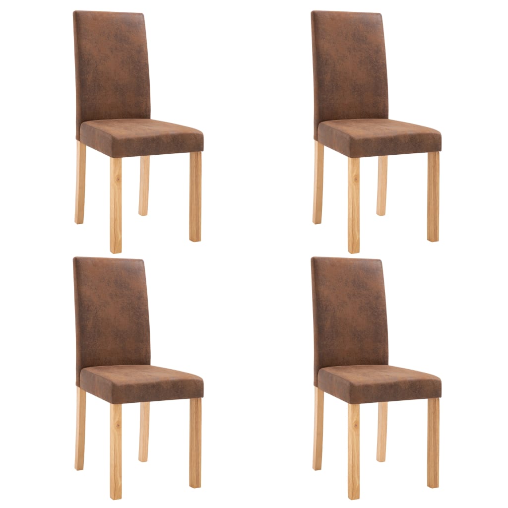  Matstolar 4 st brun konstmocka