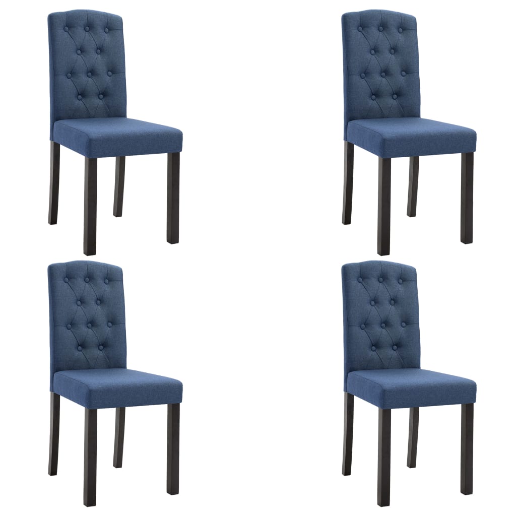  Matstolar 4 st blå tyg