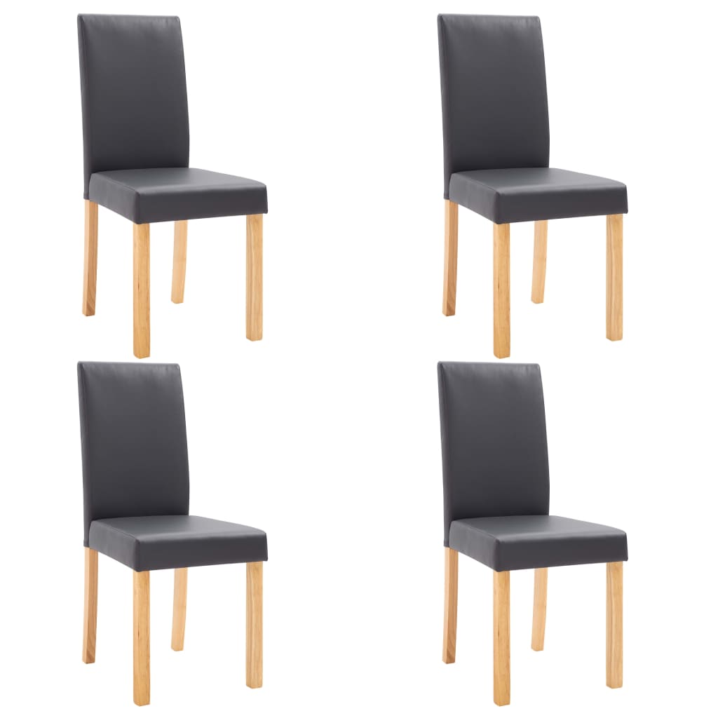  Matstolar 4 st grå konstläder