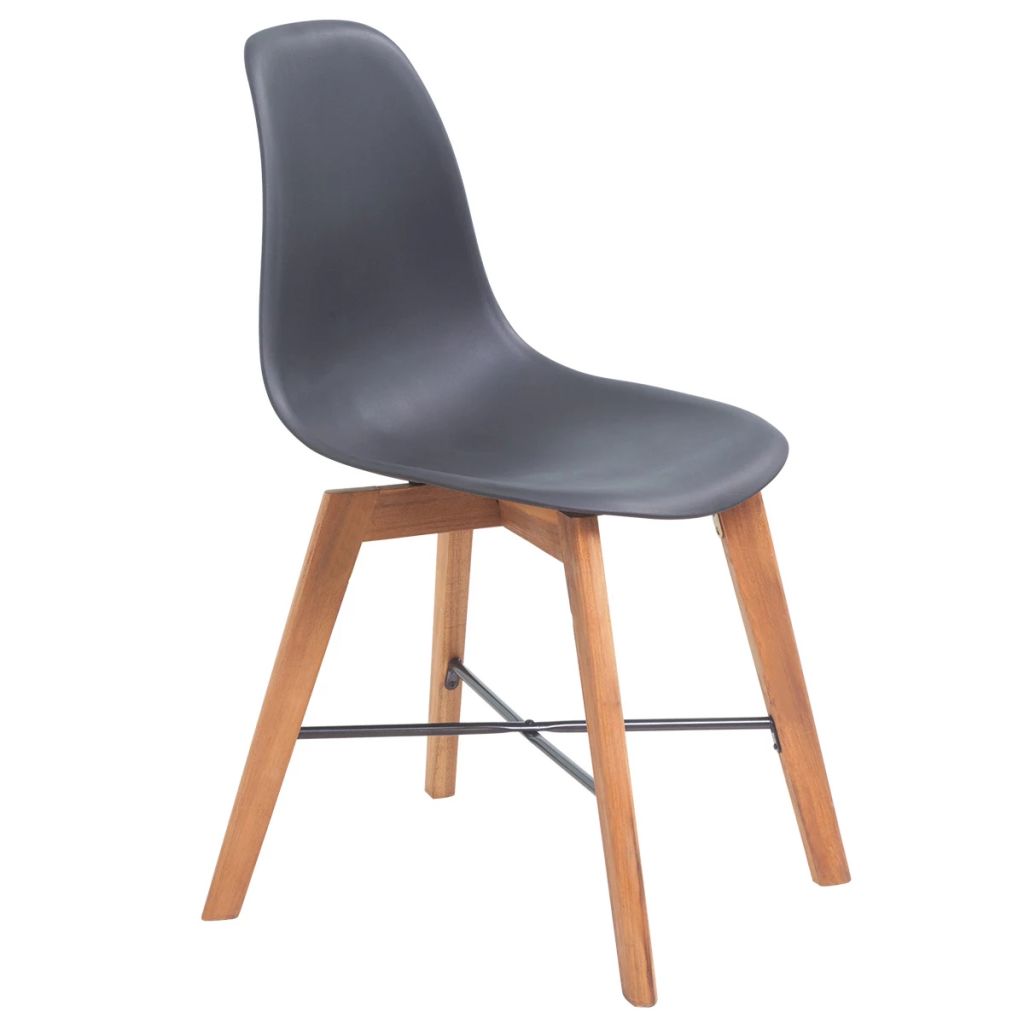  Matstolar 2 st svart plast