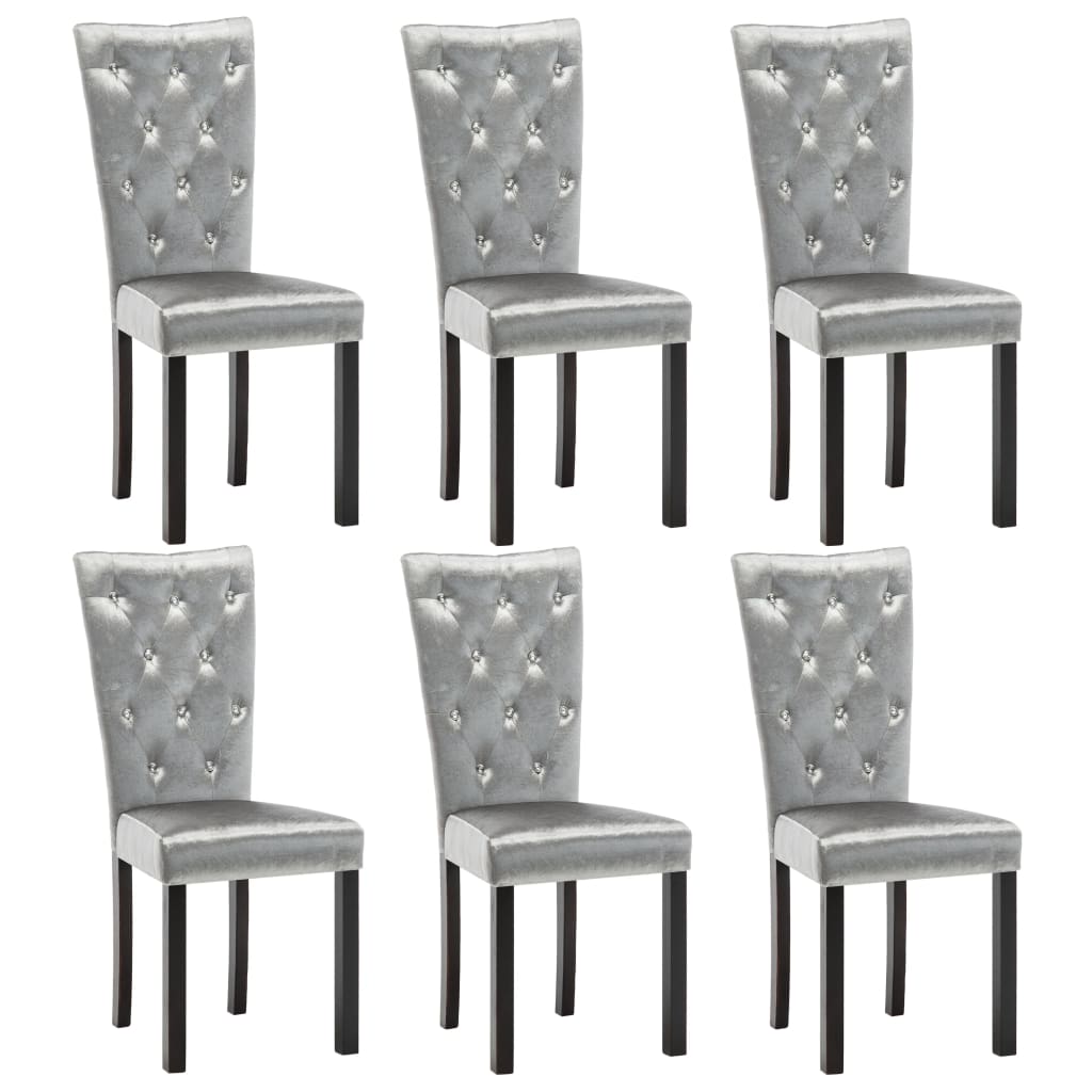  Matstolar 6 st silver sammet