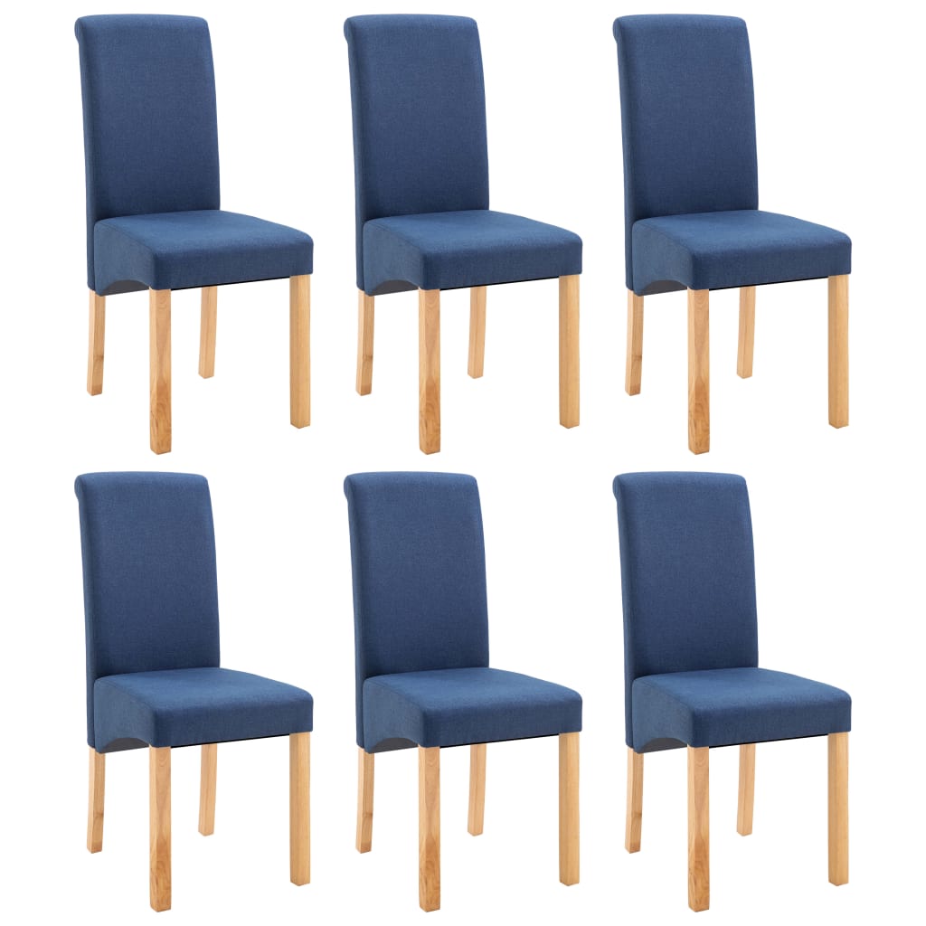 Matstolar 6 st blå tyg