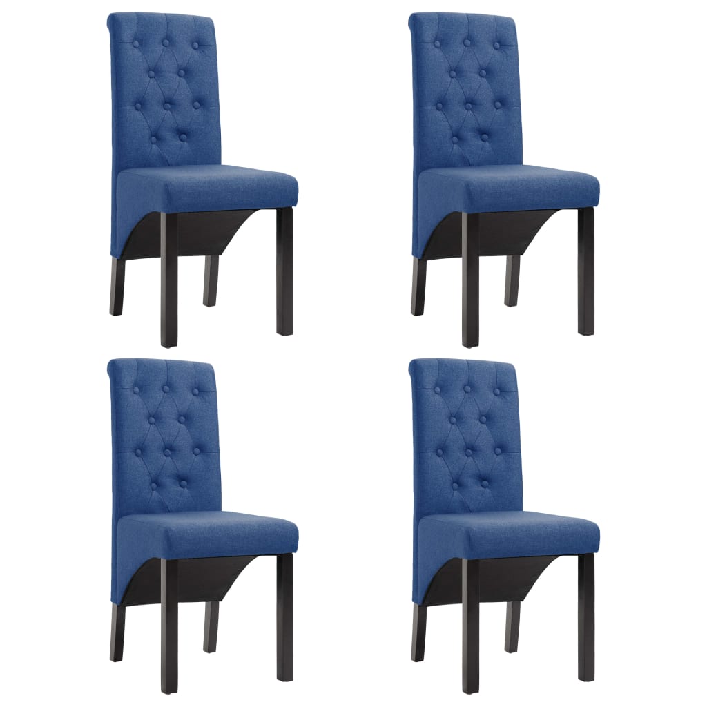  Matstolar 4 st blå tyg