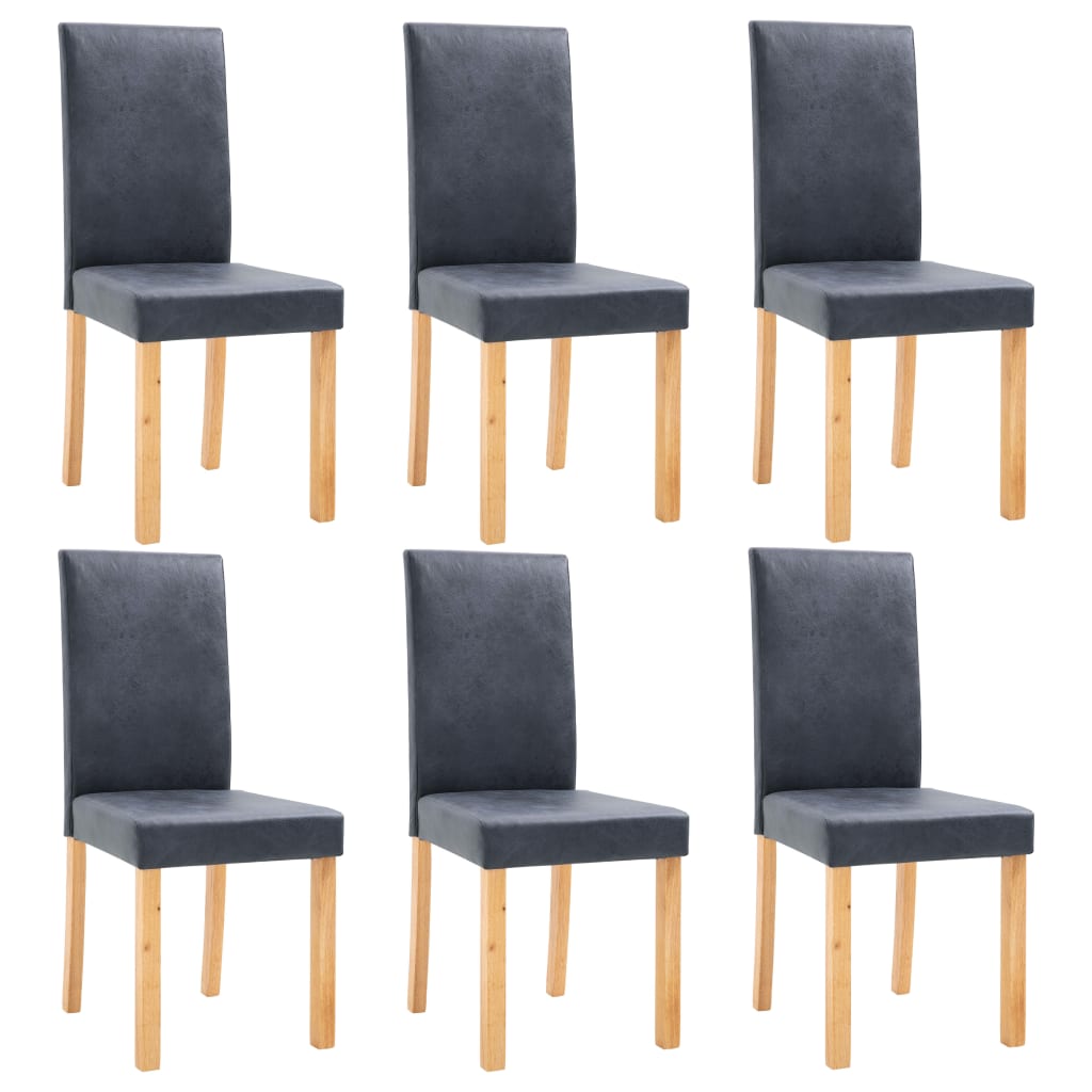  Matstolar 6 st grå konstmocka