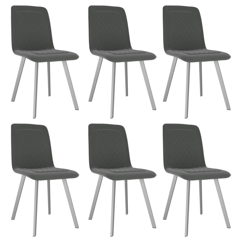  Matstolar 6 st grå sammet