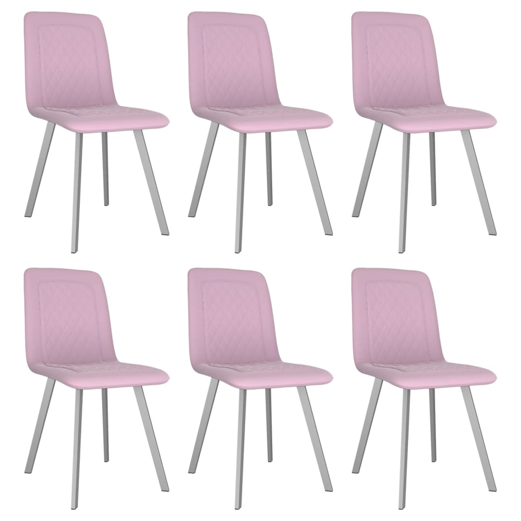  Matstolar 6 st rosa sammet