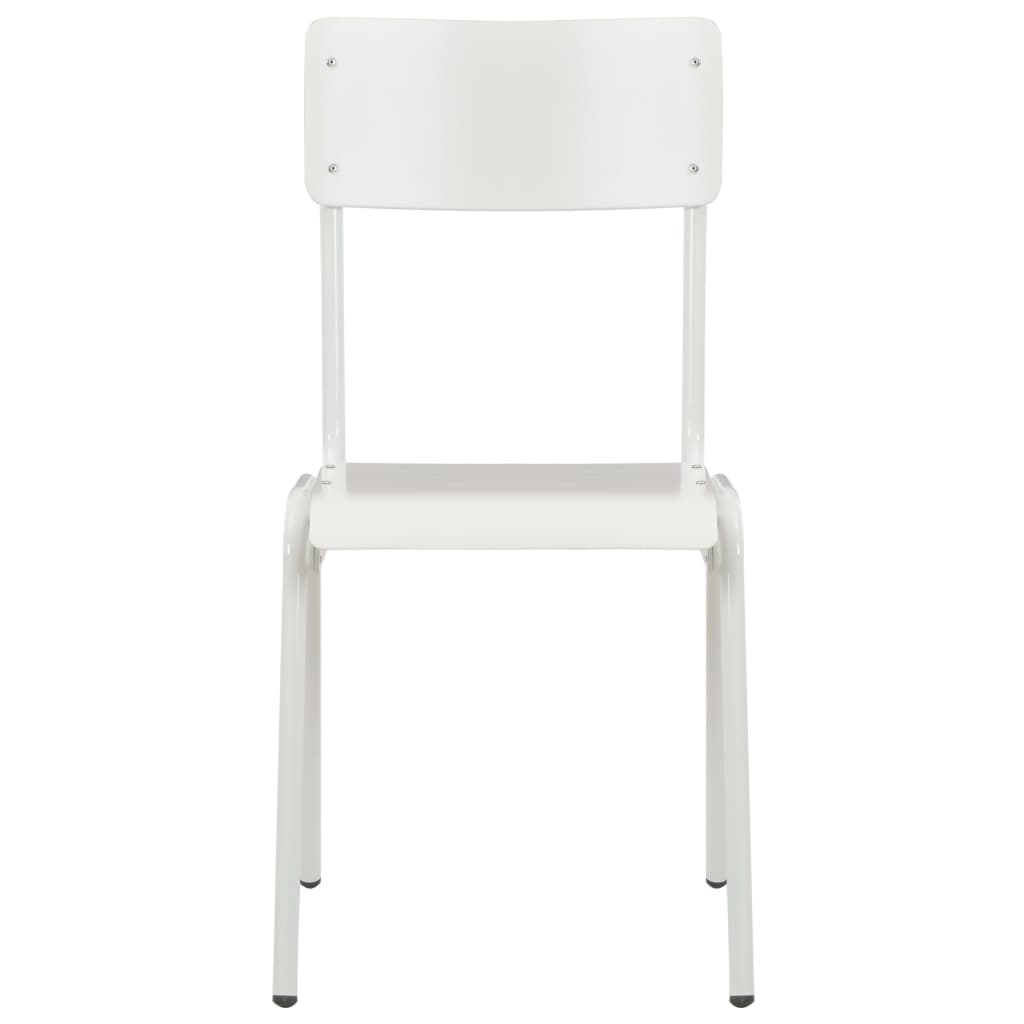  Matstolar 2 st massiv plywood stål vit